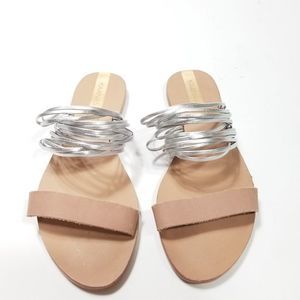 Kaanas Samos Metallic Lace Strap Sandals - Size 6M